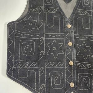 Agapo Collection Black Leather Vest 90s